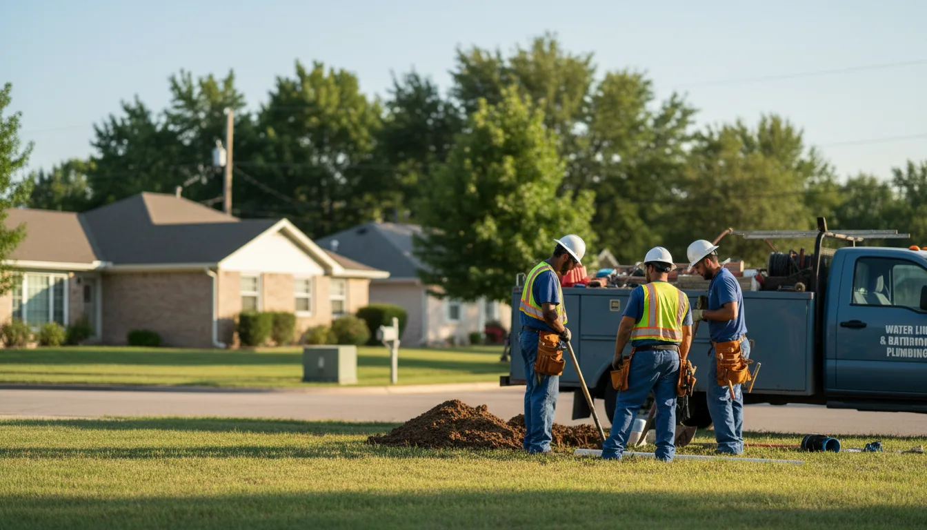 Residential water line and bathroom plumbing service in Houston, PA